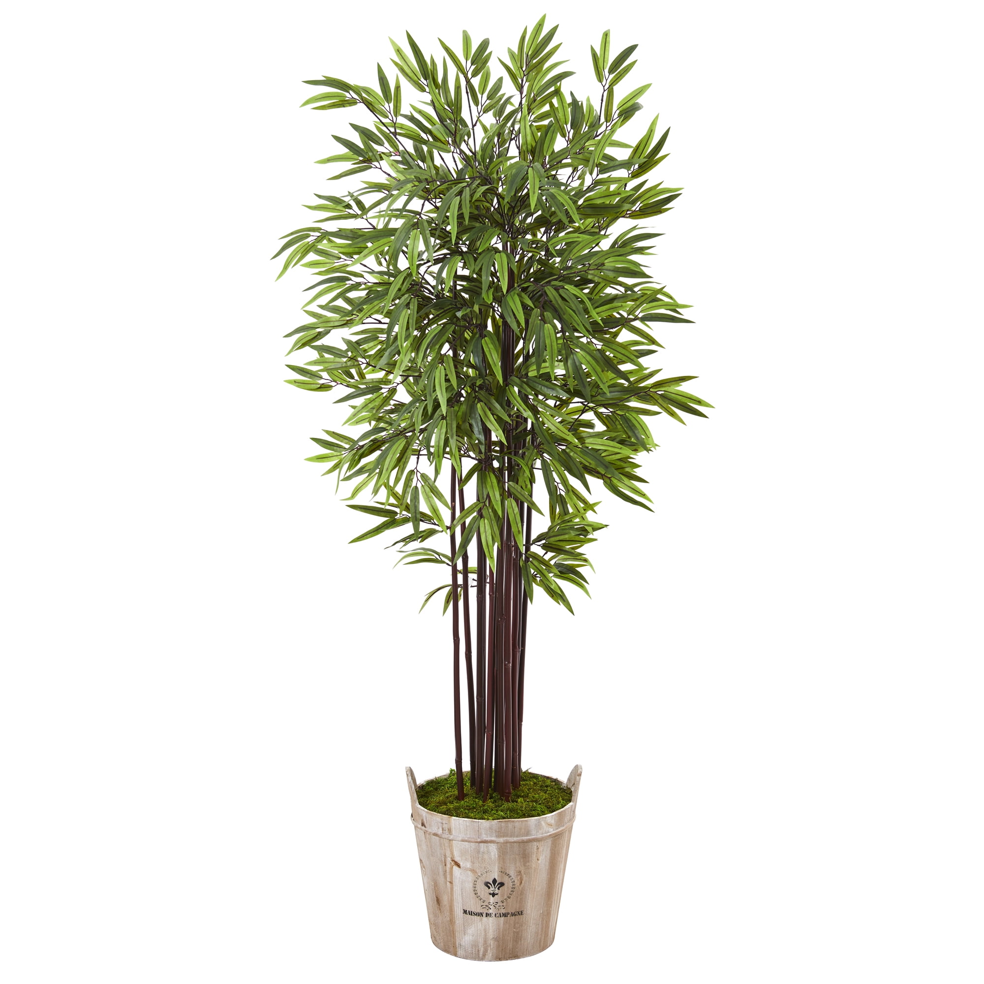 Nearly Natural 5.5ft. Bamboo Artificial Tree in Farmhouse Planter
