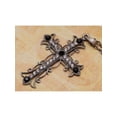 thumbnail image 3 of Black & Slive Gold Plated Rhinestone Flower Cross Cubic Zirconia Pendant Necklace, 3 of 5