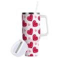 thumbnail image 2 of 30 oz Tumbler With Handle Stainless Steel Insulated Tumbler With Lid for Car Cup Holder Heart-shaped Rose Pattern, 2 of 9