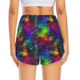 thumbnail image 3 of Picia Bright Universe Pattern Women's 2 in 1 Athletic Running Shorts High Waisted Workout Casual Gym Sweat Shorts with Comfy Liner Zipper Pockets-Large, 3 of 9
