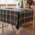 thumbnail image 1 of ML Christmas Red Plaid Tablecloth Decoration Color Woven Polyester Cotton Red Green Table cover for  Party Dining Decor, 1 of 7