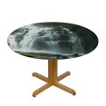 thumbnail image 3 of Sheronv Waterfall Rocks Person Round Tablecloth Stain Resistant & Washable - Perfect for Indoor/Outdoor Dining, Kitchen, Wedding, Parties, Picnics, and Camping - 100% Polyester Fiber 46"-50, 3 of 8