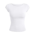 thumbnail image 4 of WERYOUNG Women's T Shirts Casual Crew Neck Short Sleeve Tee Everyday Wear Solid Color T-Shirts Soft Tops S, 4 of 4