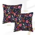 thumbnail image 3 of Bingfone Decorative Pillow Covers 18"X18" Dancing Skeletons Floral Garden Couch Pillow Cases Modern Farmhouse Covers For Couch Sofa Bed, 3 of 9