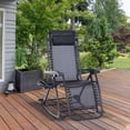 thumbnail image 2 of Outsunny Chaise Longue Zéro Gravité, Fauteuil Berçant de Jardin Inclinable, Noir, 2 of 10
