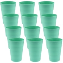 YBM Home Reusable Plastic Cups 12 oz, Unbreakable Drinkware Dishwasher Safe 12-Pack, Green