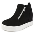thumbnail image 6 of ​FUPPIA Girls Wedge Sneakers Fashion High Top Sneakers with Double Side Zippers Black 2 Big Kid, 6 of 7