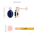 thumbnail image 2 of ANGARA Natural Basket-Set 3.1 ct Blue Sapphire Stud Earrings with Diamond in 14K Rose Gold for Women (Size-8x6mm) | Anniversary, Jewelry Gift for Women | Natural Blue Sapphire Earrings, 2 of 7
