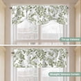 thumbnail image 5 of Sage Green Flower Tie Up Valance Curtains for Windows, Kitchen Curtains Window Treatments, Vintage Country Rose Leaf Floral Short Window Shades Valances for Bedroom Bathroom Cafe 42"x18", 5 of 8