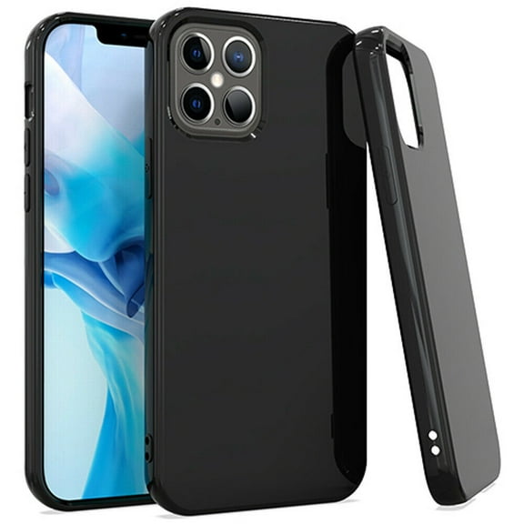 Kaleidio Case For iPhone 12 Pro Max (6.7") [Wrap] Flexible See-Thru TPU Gel Slim Fit Skin Cover [Black]