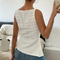 thumbnail image 6 of VIWORLD Women's Minimalist Button-Up Tank Square Neck Sleeveless Vest Chic Going Out Top for Casual Wear White，XL, 6 of 7