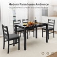 thumbnail image 2 of Alpha Joy Farmhouse Dining Table Set for 4, Faux Marble Rectangular Table with Solid Wood Paded Chairs, 2 of 11