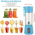 thumbnail image 2 of Portable Mini Blender, Personal Size Electric Fruit Blender USB Rechargeable Electric Fruit Blender Juicer Baby Travel 380ml, Six Blades Blender YH, 2 of 5