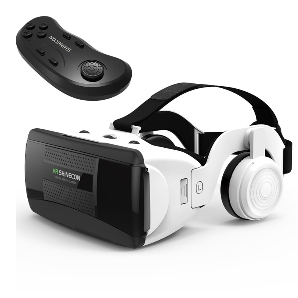 VR Headset with Remote Controller Stereo Headphones Hifi Headset 3D VR Virtual Reality Glasses with Handle Set