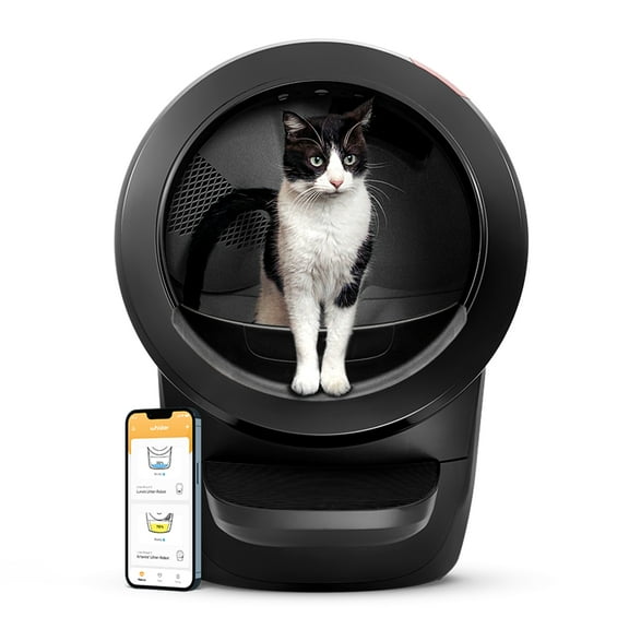 Litter-Robot 4 Automatic Self-Cleaning Cat Litter Box with Step, Black