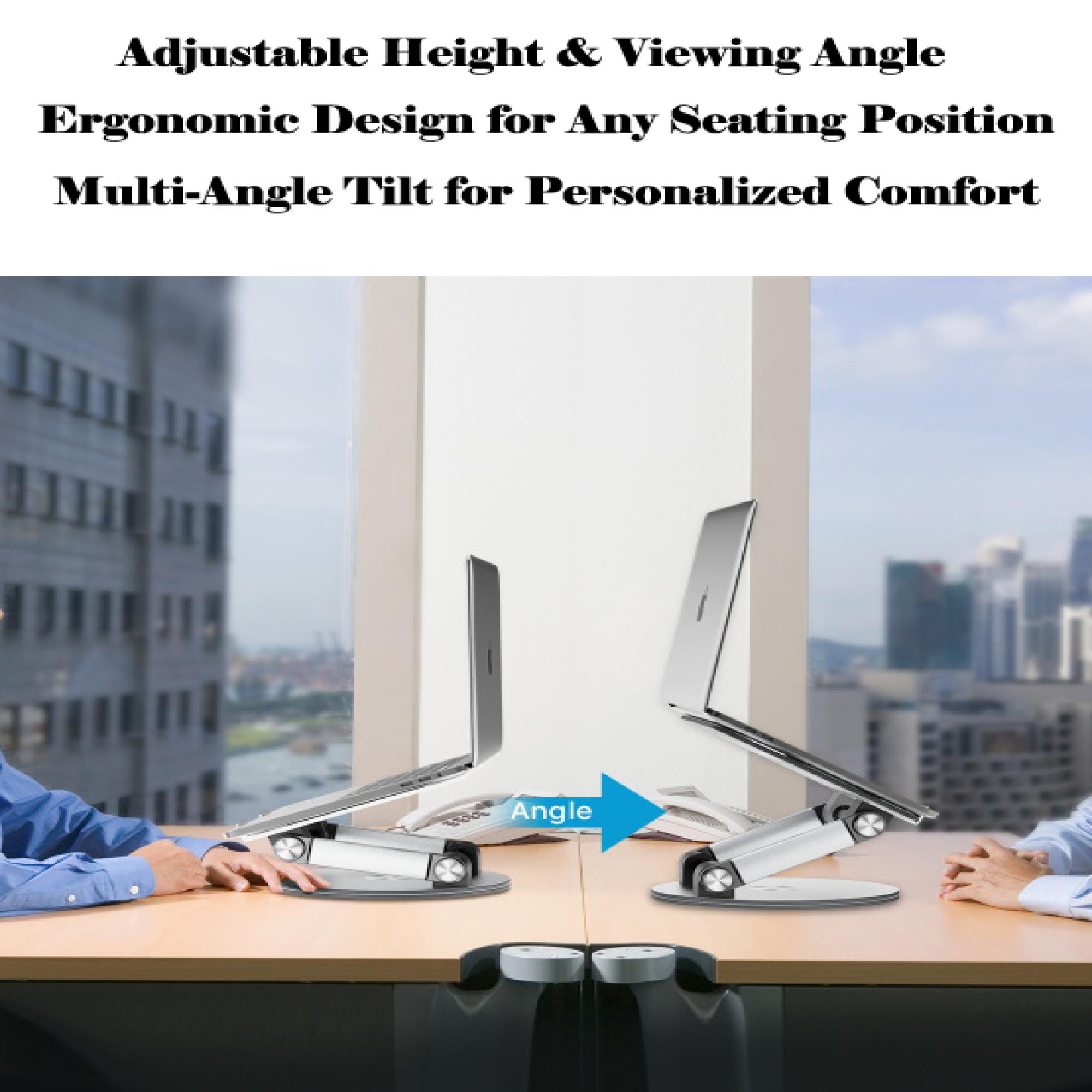 Adjustable Ergonomic Laptop Stand with One-Button Angle Control – Supports Up to 17” Laptops & Tablets, Heavy-Duty Aluminum, Foldable & Portable, Holds Up to 44 lbs