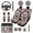 Gothic Skull, variant on Binienty Grey Camo Car Seat Covers Full Set Front and Rear Seat Cover Set with 15 Inch Steering Wheel Cover Headrest Covers Seatbelt Pads Armrest Cushion Pad Keychain Car Interior Decor