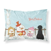 Merry Christmas Carolers Giant Schnauzer Fabric Standard Pillowcase