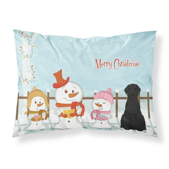 Merry Christmas Carolers Giant Schnauzer Fabric Standard Pillowcase