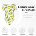 thumbnail image 4 of Saiise Grenouillère à Manches Courtes pour Femmes Motif Maïs Dessin Animé Col Rond Pyjama Justaucorps Extensible avec Fermeture à Pression-TTTG, 4 of 7