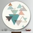 thumbnail image 2 of Designart 'Geometric hexagons Pattern V' Geometric Metal Circle Wall Art - Disc of 36, 2 of 5