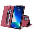thumbnail image 3 of Wallet Case for iPhone 13 Pro, PU Leather Magnetic Closure Folio Flip Case with Kickstand Credit Card Holders Slots Shockproof TPU Inner Shell Phone Cover for iPhone 13 Pro (6.1inch),Red, 3 of 12