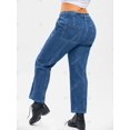 thumbnail image 4 of Tamaño más ceñido de pespunte pierna ancha pantalones vaqueros Rosegal Vaqueros de talla grande, 4 of 5