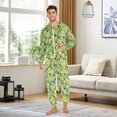thumbnail image 5 of Happy Frogs Adult onesie Pajamas, Crystal Velvet Ultra Soft Warm Jumpsuit for Men and Women, 5 of 7