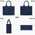 thumbnail image 3 of JUYGO Canvas Tote Bag with Multi Pockets Everything Tote for Women Church Bag Mommy Diapper Bag with Compartments, 3 of 6