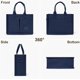 thumbnail image 3 of LHSHID Canvas Tote Bag with Multi Pockets Everything Tote for Women Church Bag Mommy Diapper Bag with Compartments, 3 of 6