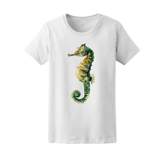 Watercolor Green Seahorse  T-Shirt Men -Image by Shutterstock, Male 4X-Large
