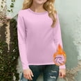 thumbnail image 3 of Girls Long Sleeve Shirts Kids Girls' Tees Thermal Basic Tops Lined Crewneck Trendy Fall Layering Tees 3-11 Years, 3 of 5