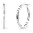 thumbnail image 3 of Tilo Jewelry 10K White Gold Classic Polished Round Gold Hoop Earrings (20mm) for Women & Unisex, 3 of 9