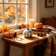 thumbnail image 5 of erdimoy Blue & White Floral Ceramic Pumpkin Decor, Multi‑Size Chinoiserie Fall Pumpkin Tabletop Figurine, Thanksgiving Harvest Season Mantel Shelf Home Ornament, 5 of 6