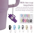 thumbnail image 2 of Milk Tea Cup Decoration Floral Print Keychain Pendant Food Grade Silicone Vibrant Color Mini Mug Shape Keychain Charm, 2 of 8