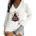 thumbnail image 2 of EchfiProm Long Sleeve Shirts for Women White Funny Outfits Christmas V Neck Merry Christmas Xmas Ladies Tee Shirts, 2 of 6