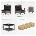 thumbnail image 2 of MEISSALIVVE 11-Piece Half-Moon Curved Outdoor Patio Furniture Set, Sectional Conversation Sofa with Wood Armrests, Coffee & Side Tables for Backyard Deck Garden, Black, 2 of 9