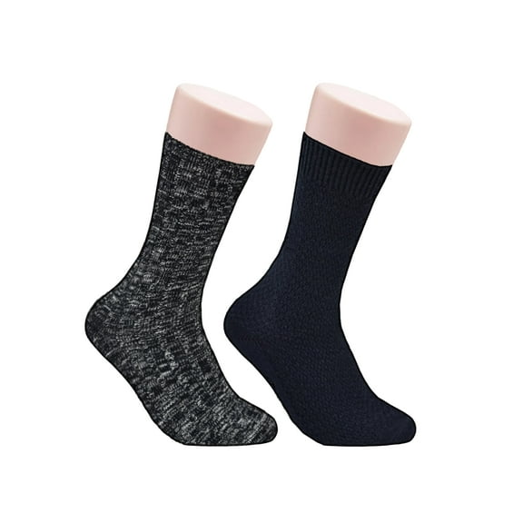 Clarks Men's Casual Solid Heavy Rib Crew Socks With Soft Touch 2 Pair, Black, Men's 7-12 Shoe