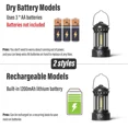thumbnail image 7 of European Roman Pillar Vintage Camping Lantern Flashlight Rechargeable Lamp with Hook Warm White Light for Camping, Exploring (Black-USB L800BR), 7 of 7