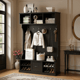 thumbnail image 4 of Homy Casa 57" Hall Tree with Coat Hooks, Entryway Bench, Drawer Storage, Entry Organizer, Black, 4 of 8