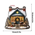 thumbnail image 2 of Lighted Christmas Village House, Wooden Holiday Figurine, Snow Covered Cottage Scene with Layered Architecture and Glowing Windows for Mantel, Painted Wood with LED Light with DetaiLED, 2 of 6