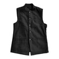 thumbnail image 4 of Donemore Men's Suit Vest Waistcoat - Solid Color Stand Collar Single Button Closure Multi-Pocket Design, Business Casual Urban Commute Style, 4 of 4