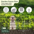 thumbnail image 2 of Garden Fence, No Dig Fence, Decorative Animal Barrier Fencing with Ground Stake, Garden Edging Border for Dog, Rabbit, Outdoor Yard Patio Decor, 2 of 7