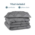 thumbnail image 7 of Bare Home Pintuck Down Alternative Comforter Set - 2-Pieces - All Seasons - Twin/Twin XL, Grey, 7 of 7