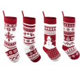 thumbnail image 4 of 46 cm Ensemble de 4 Bas de Noël Tricotés en Laine Rouge Blanc, Bas de Noël à Remplir et à Accrocher, Bas de Noël pour le Remplissage de Cheminée, Emballage Réutilisable, 4 of 5