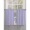 thumbnail image 3 of Kitchen Curtains 54 Inches length, Pure Lavender Window Treatment Curtain Drapes, Simple Solid Color Thermal Insulated Drapes for Basement Hotel RV, 42"x54", 2 Panels, 3 of 7