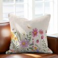 thumbnail image 2 of Colorful Daisy Throw Pillow Cover Dragonfly Butterfly Leaf Cotton Linen Cushion Cover Throw Pillow Case with Invisible Zipper for Couch Sofa Bed Chair Car 24x24 Inch, 2 of 14