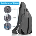 thumbnail image 3 of WATERFLY Unisex Anti Theft Travel Hiking Walking Sling Cross-Body Shoulder Chest Bag,Gray, 3 of 8