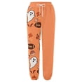 thumbnail image 3 of Pantalones holgados Gibobby moda mujer chándal estampado Halloween calabaza Cintura alta Bolsillos Anaranjado L, 3 of 4