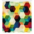 thumbnail image 3 of Ambesonne Vintage Shower Curtain, Rhombus Pattern Grunge, 69"Wx75"L, Multicolor, 3 of 3